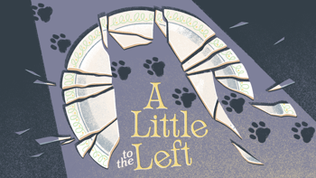 A Little to the Left key art showing a silhouette of a cat in a broken plate.
